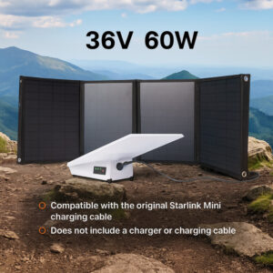 Starlink Mini Power Kit Portable 180Wh Battery and 36V 60W Solar Panel for Hiking & Camping