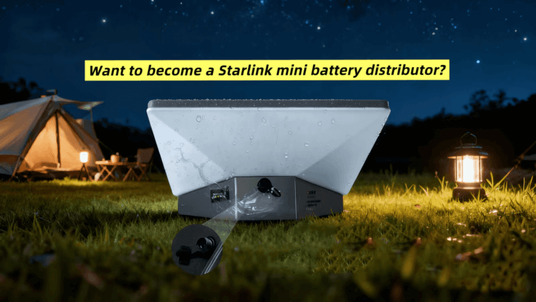 Promotional banner inviting distributors to join the Starlink Mini Battery reseller and OEM program by LifePO4 Powers